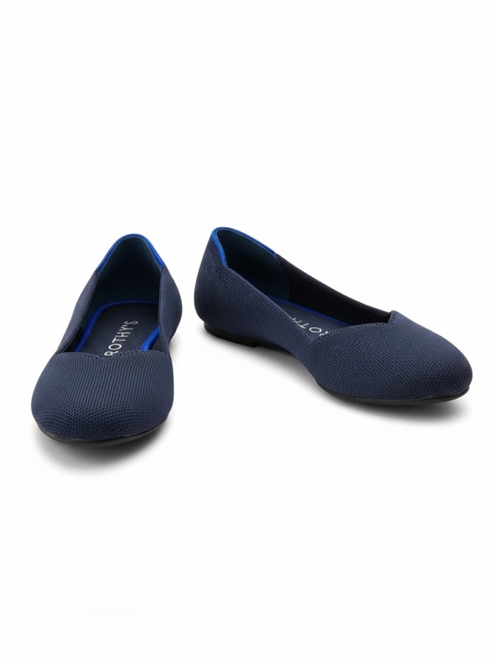 Rothy's The Flat Maritime Navy Blue Knit Washable 6.5 Slip On Ballet Shoe